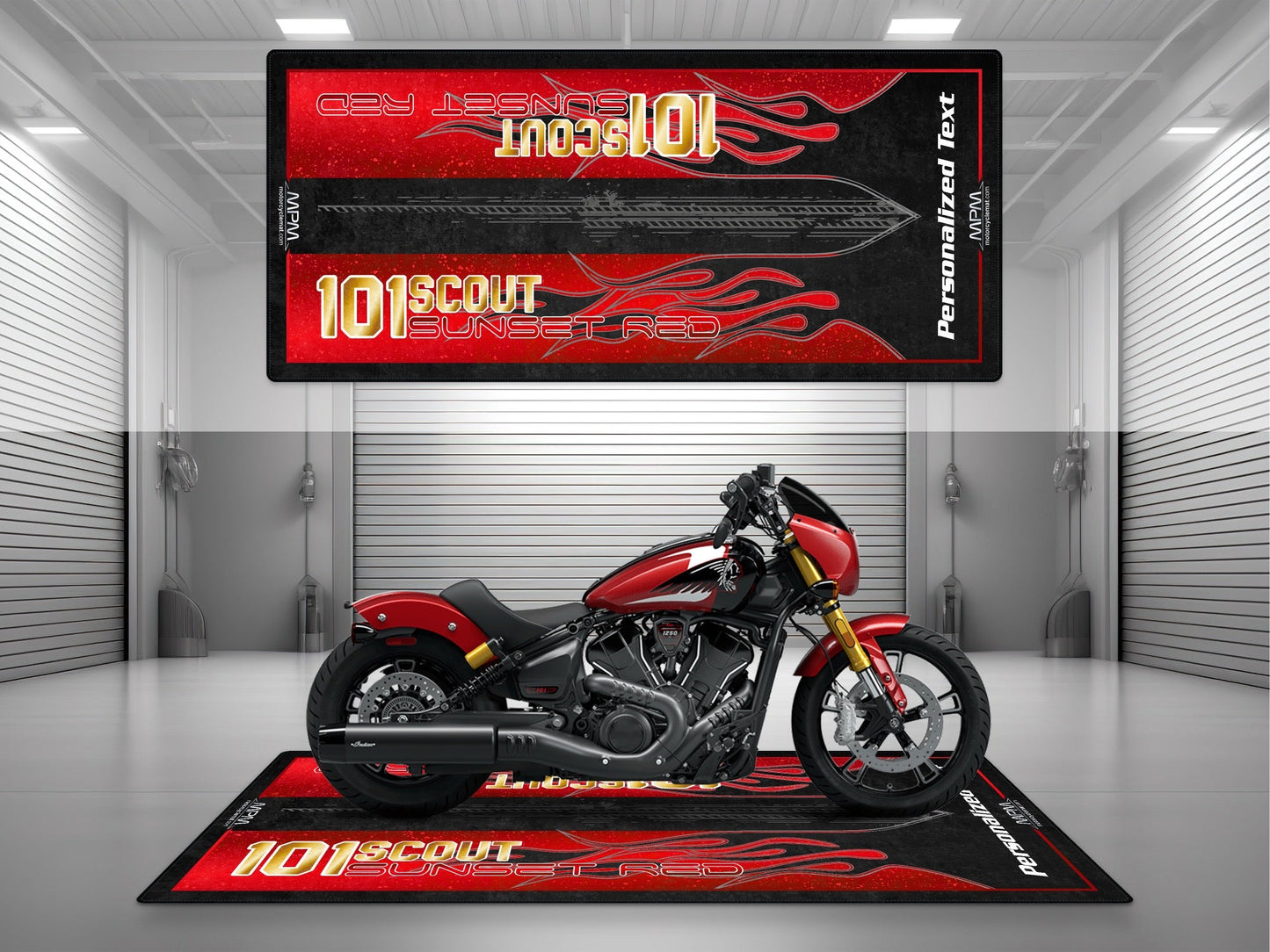 MPM Motorcycle Mat for Indian 101 Scout Bobber - U303