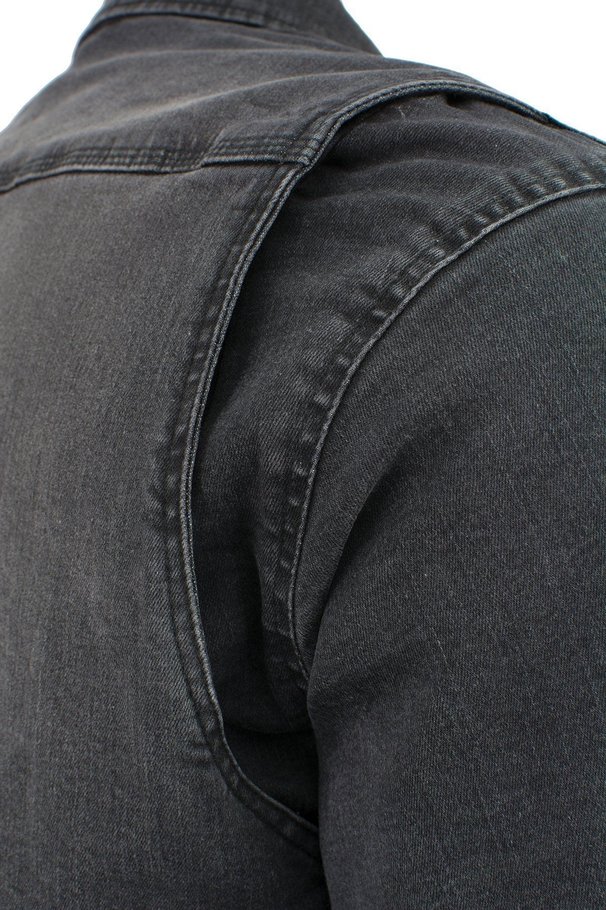 Milwaukee Leather MPM1620 Men's Black Flannel Biker Shirt w/ CE Approved Armor - Reinforced w/ Aramid Fibers