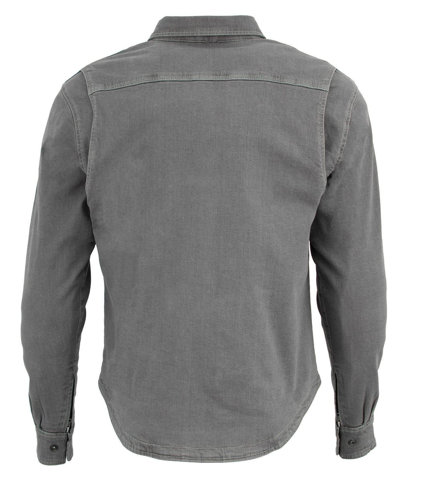 Milwaukee Leather Men's Pitfall Gray CE Armored Flannel Shirt with Aramid Reinforced Zones - MPM1621