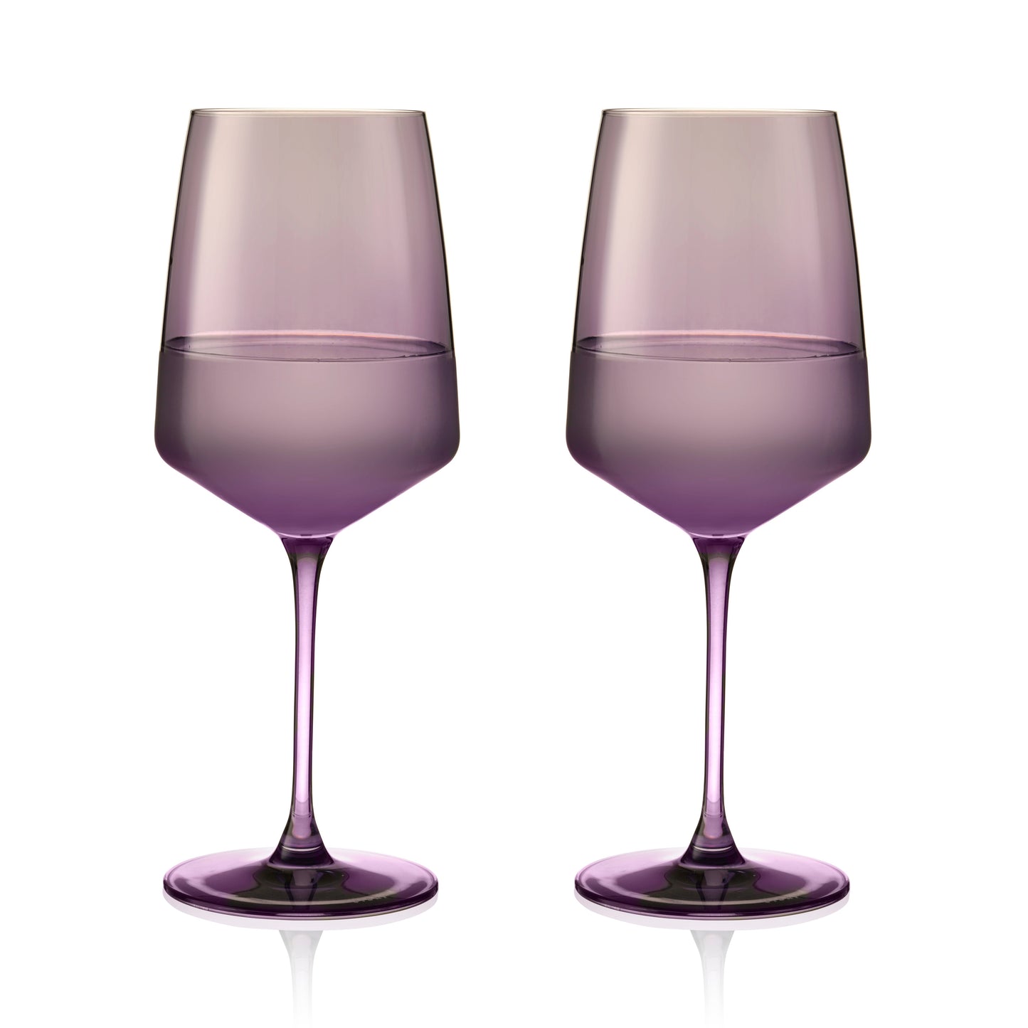 Reserve Nouveau Crystal Wine Glasses in Violet, Set of 2