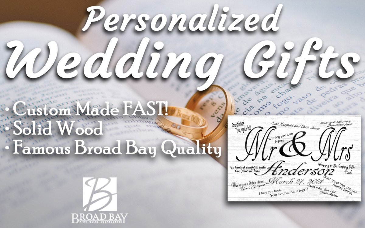 Mr & Mrs Wedding Sign Gift Signable Custom with Names & Date For Reception Signatures and Guest Notes