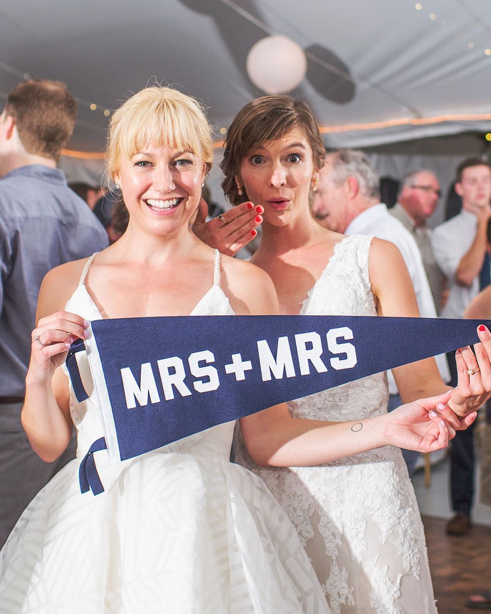 Mrs + Mrs Wedding Pennant