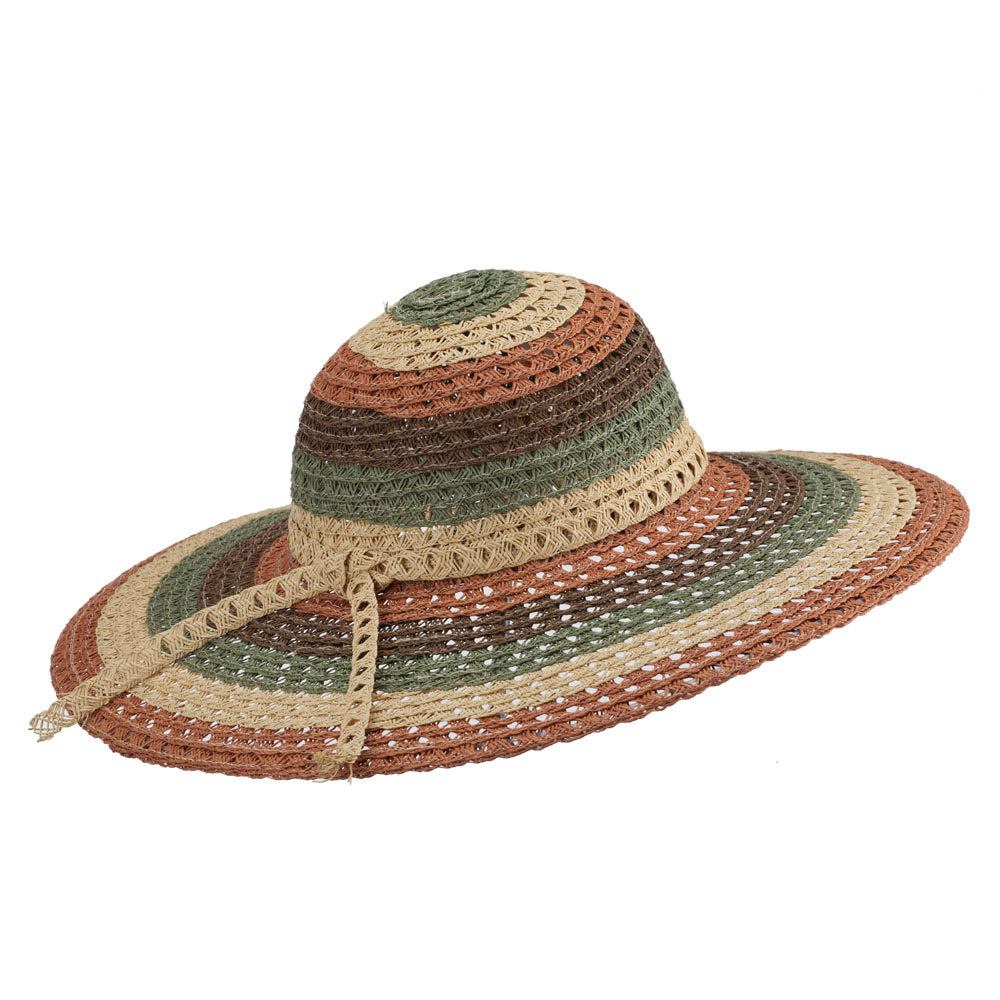 Women's Mix Striped Paper Straw Hat