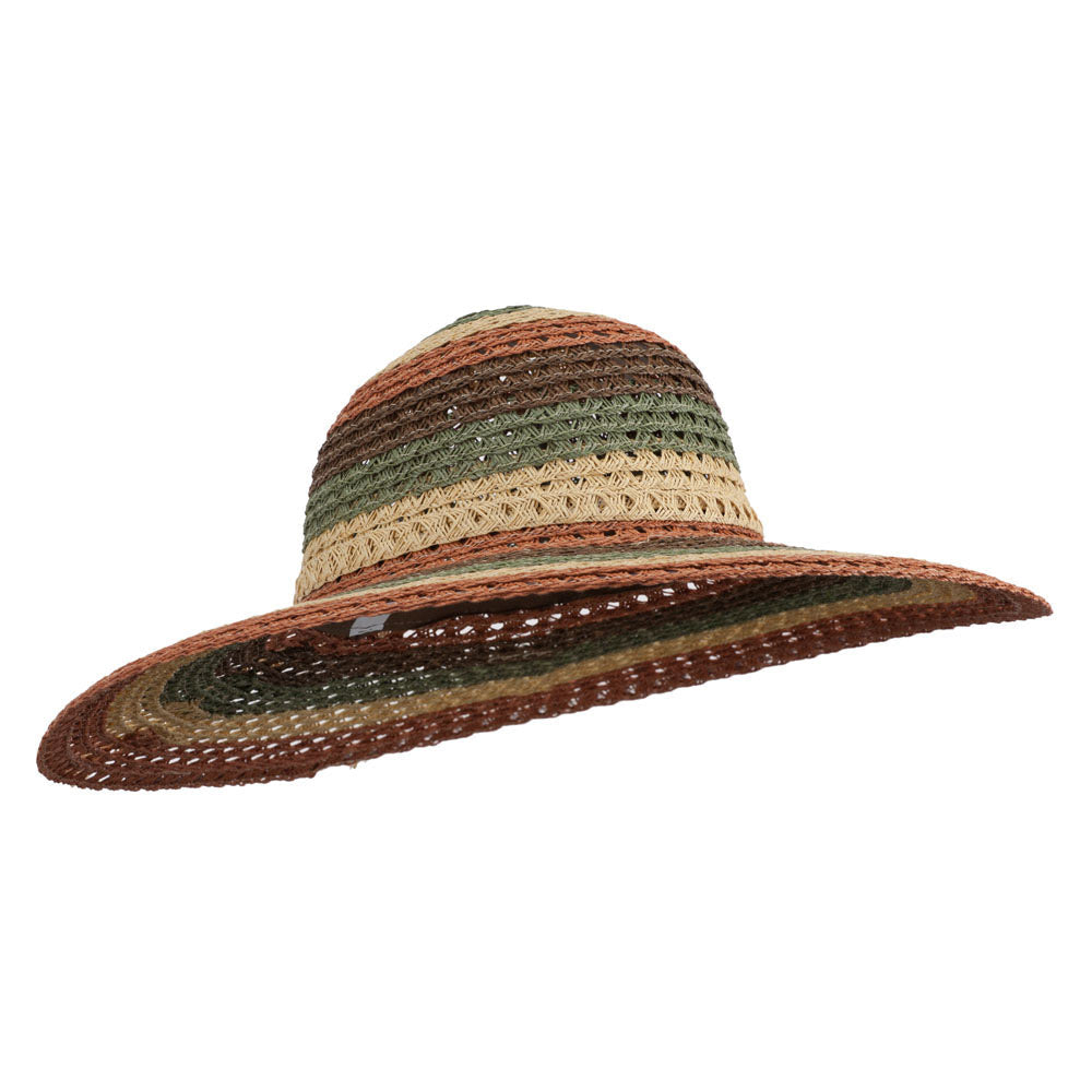Women's Mix Striped Paper Straw Hat