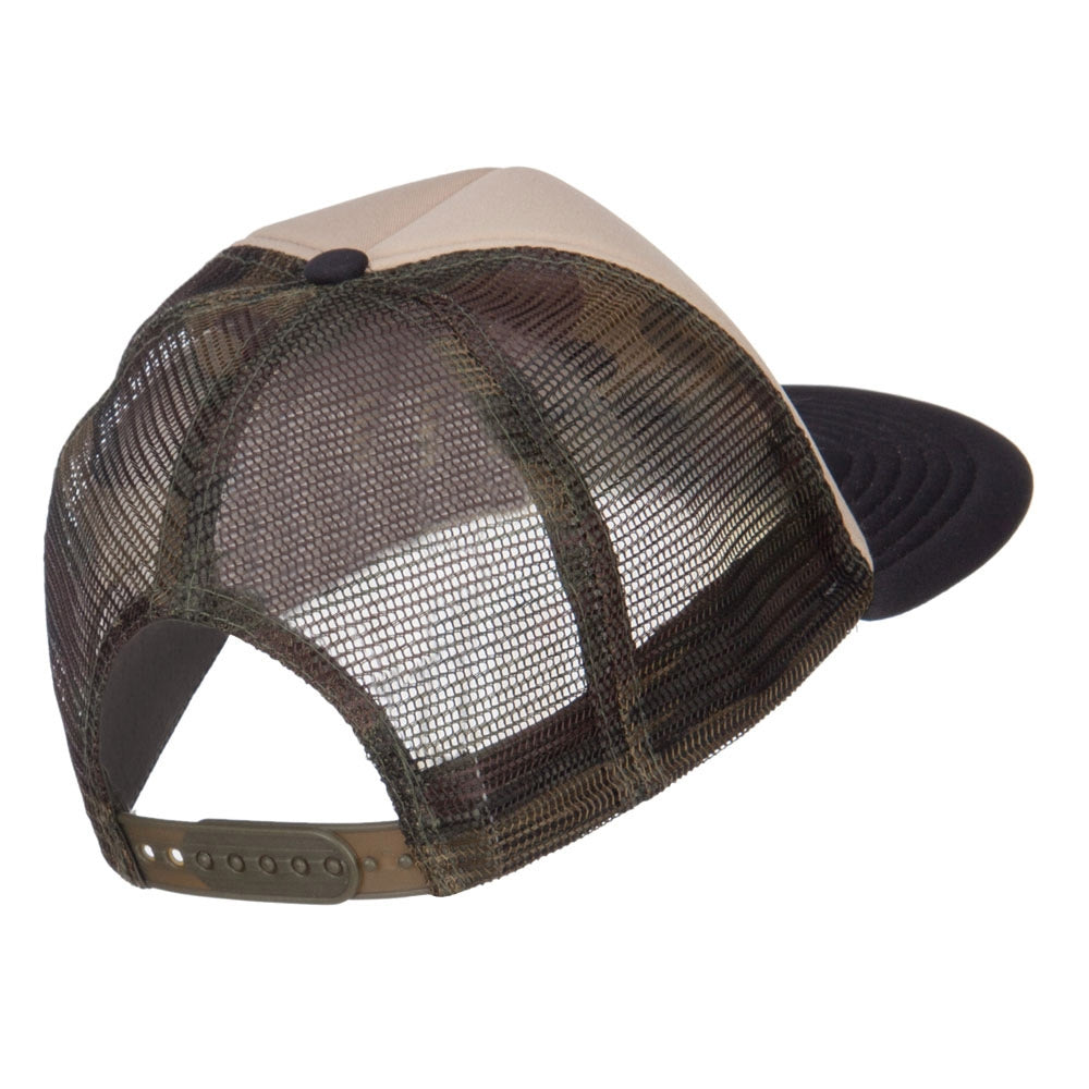 Flat Bill Foam Camo Mesh Trucker Cap