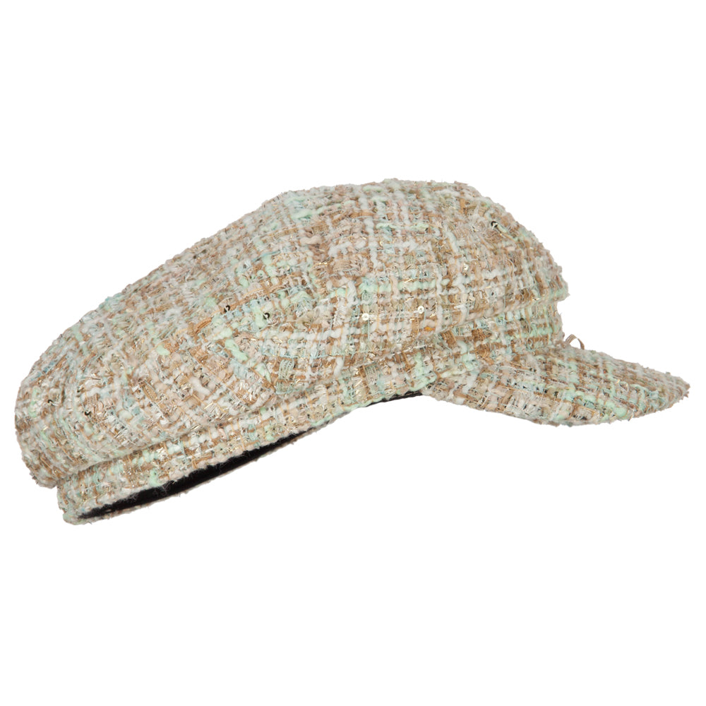 Women's Multicolor Tweed Captain Hat