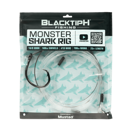 Mustad BlacktipH Monster Shark Rig | 16/0 Hook & #19 Wire
