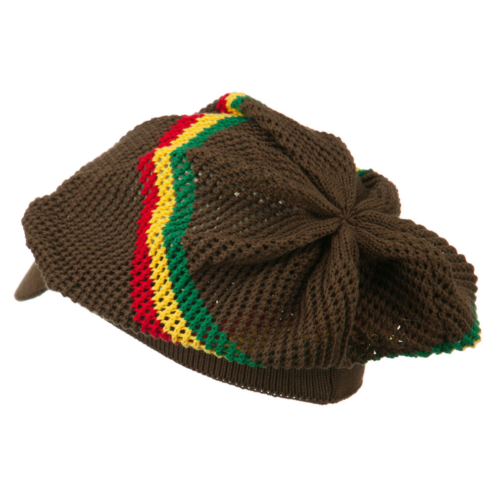 Big Size Mesh Rasta Deep Visored Beanie