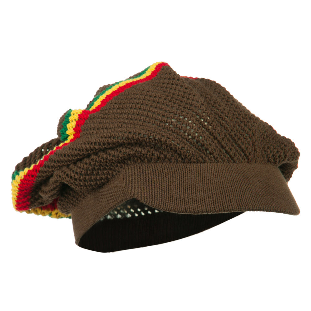 Big Size Mesh Rasta Deep Visored Beanie