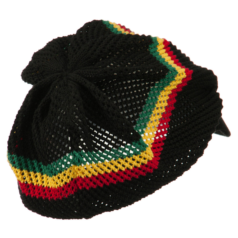 Big Size Mesh Rasta Deep Visored Beanie