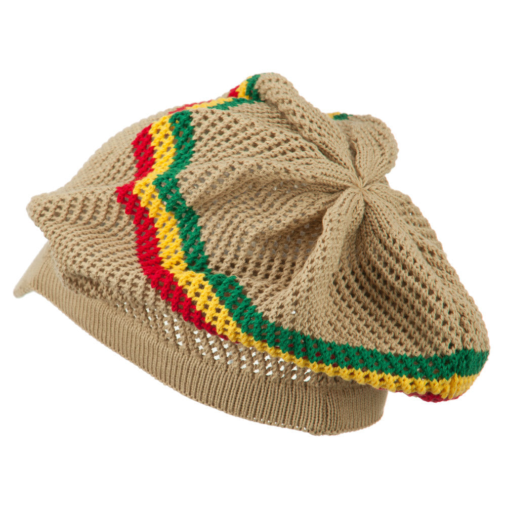 Big Size Mesh Rasta Deep Visored Beanie