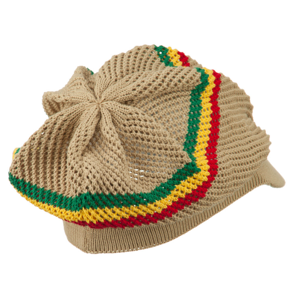 Big Size Mesh Rasta Deep Visored Beanie