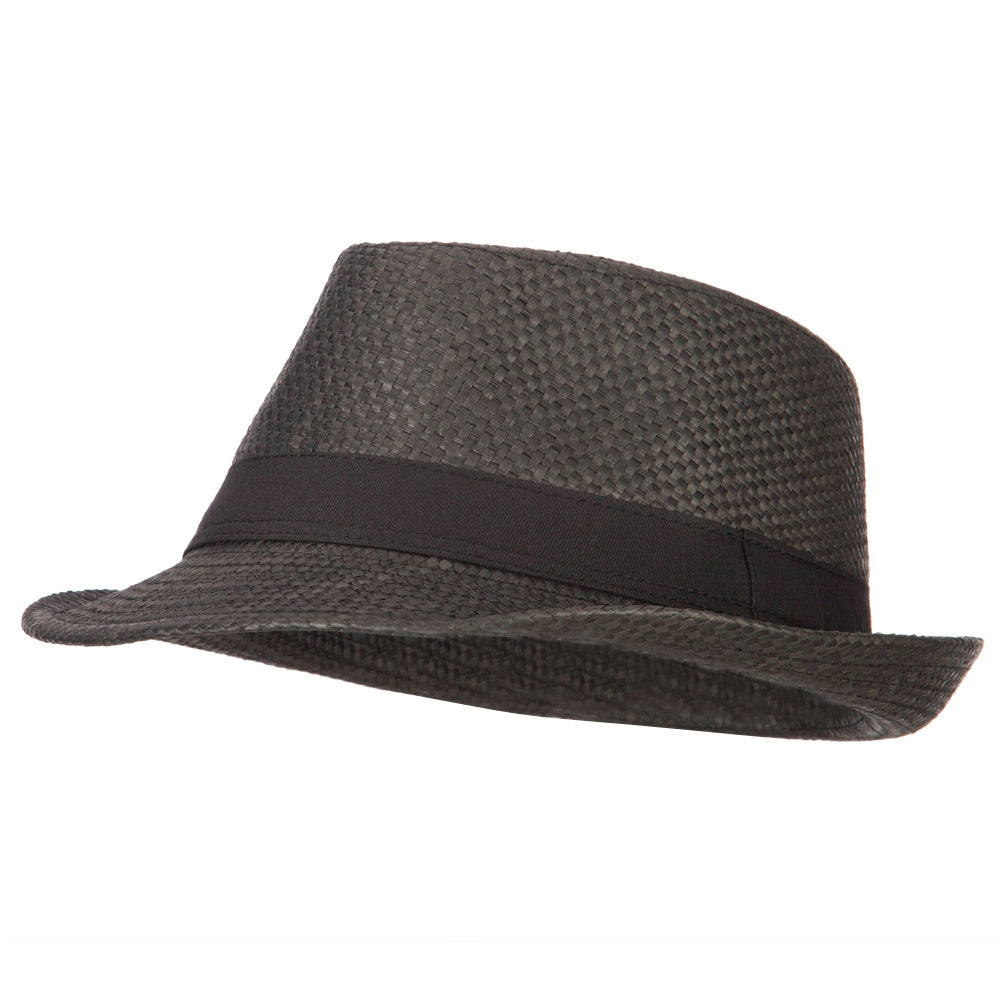 Men's Woven Paper Fedora Hat with Black Band