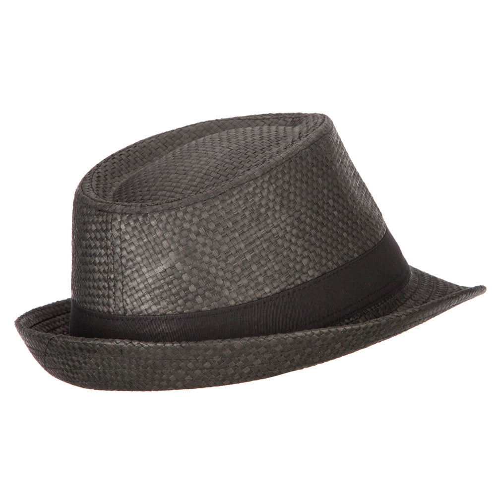 Men's Woven Paper Fedora Hat with Black Band