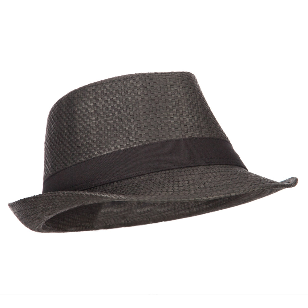 Men's Woven Paper Fedora Hat with Black Band