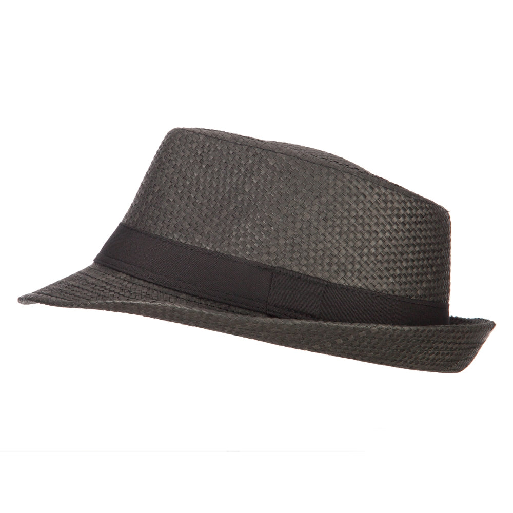 Men's Woven Paper Fedora Hat with Black Band