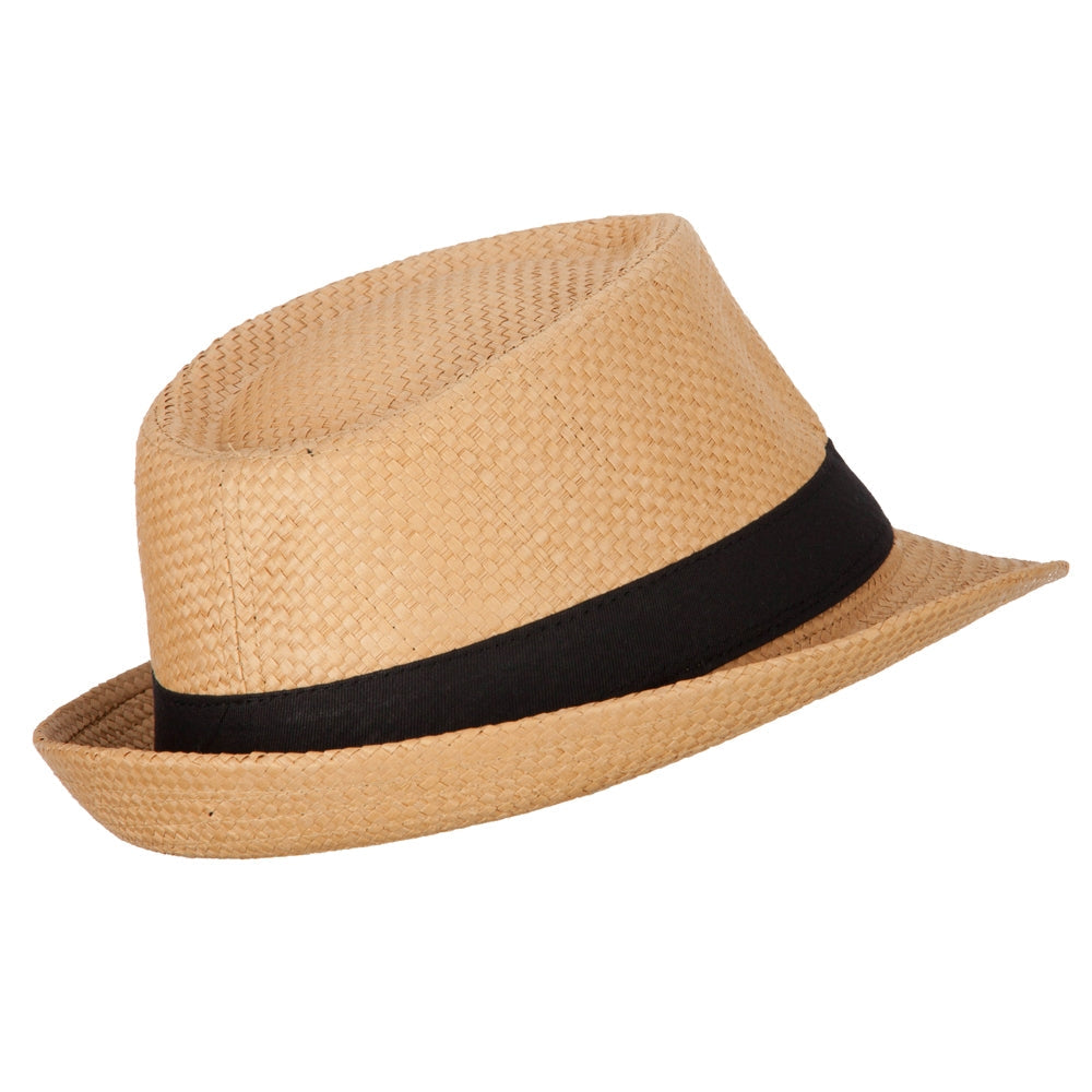 Men's Woven Paper Fedora Hat with Black Band