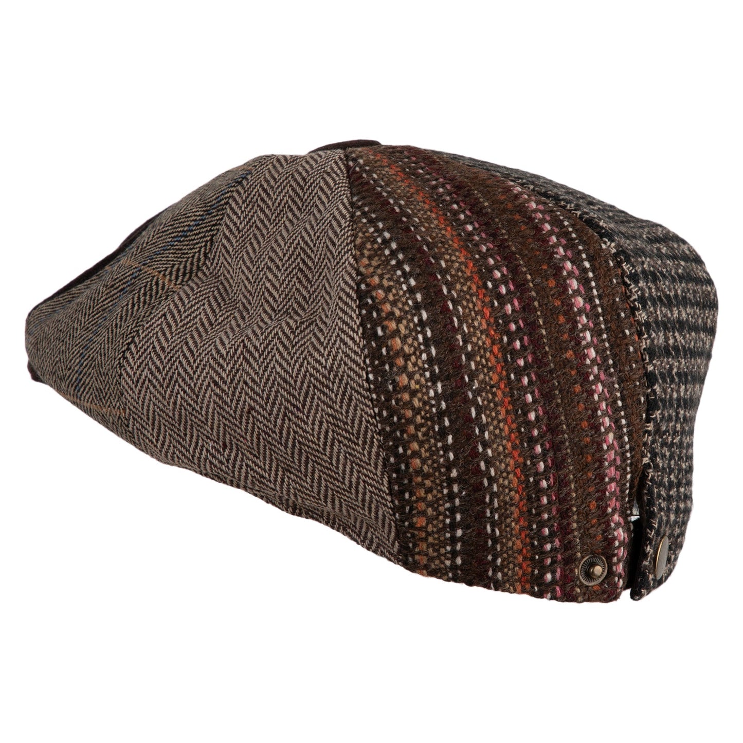 Men's Mix Patchwork Wool 8 Panel Newsboy