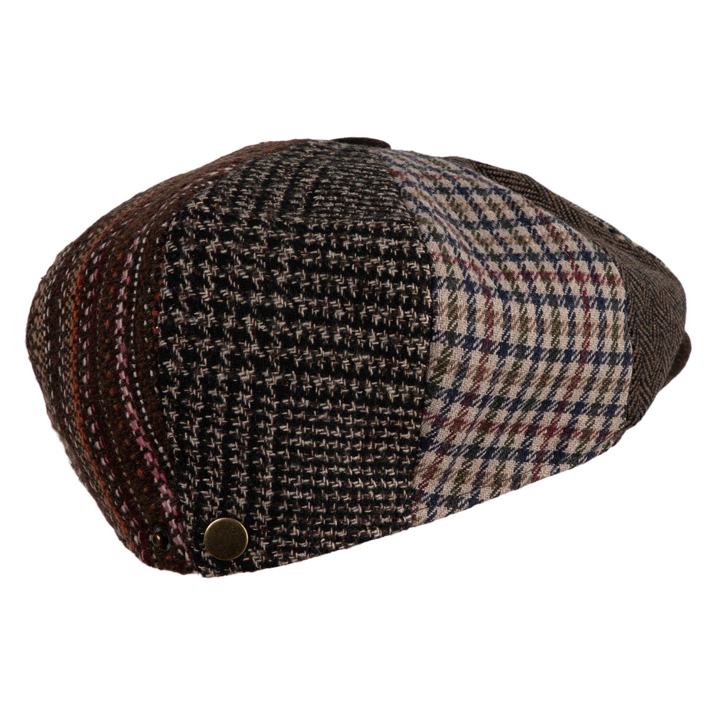 Men's Mix Patchwork Wool 8 Panel Newsboy