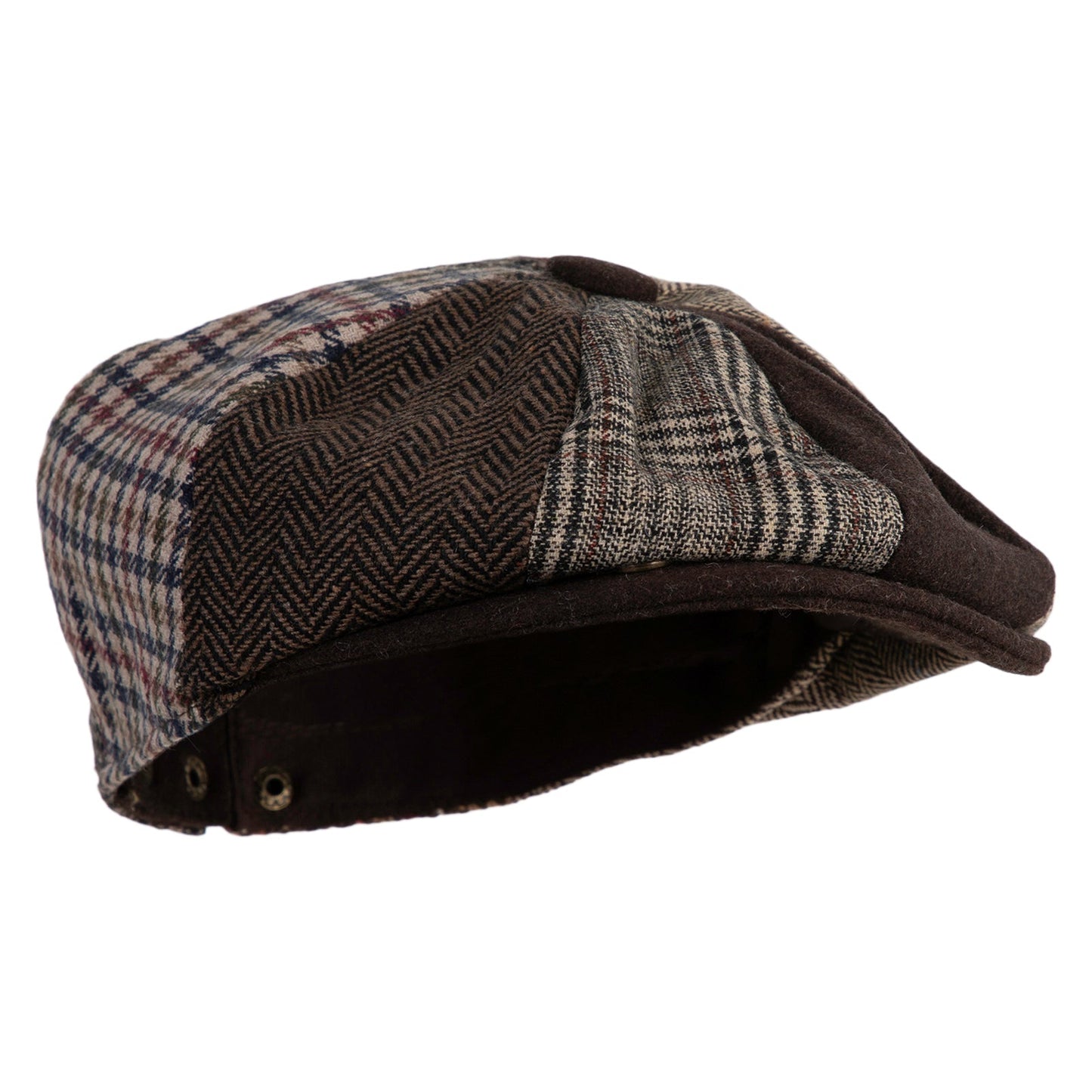 Men's Mix Patchwork Wool 8 Panel Newsboy