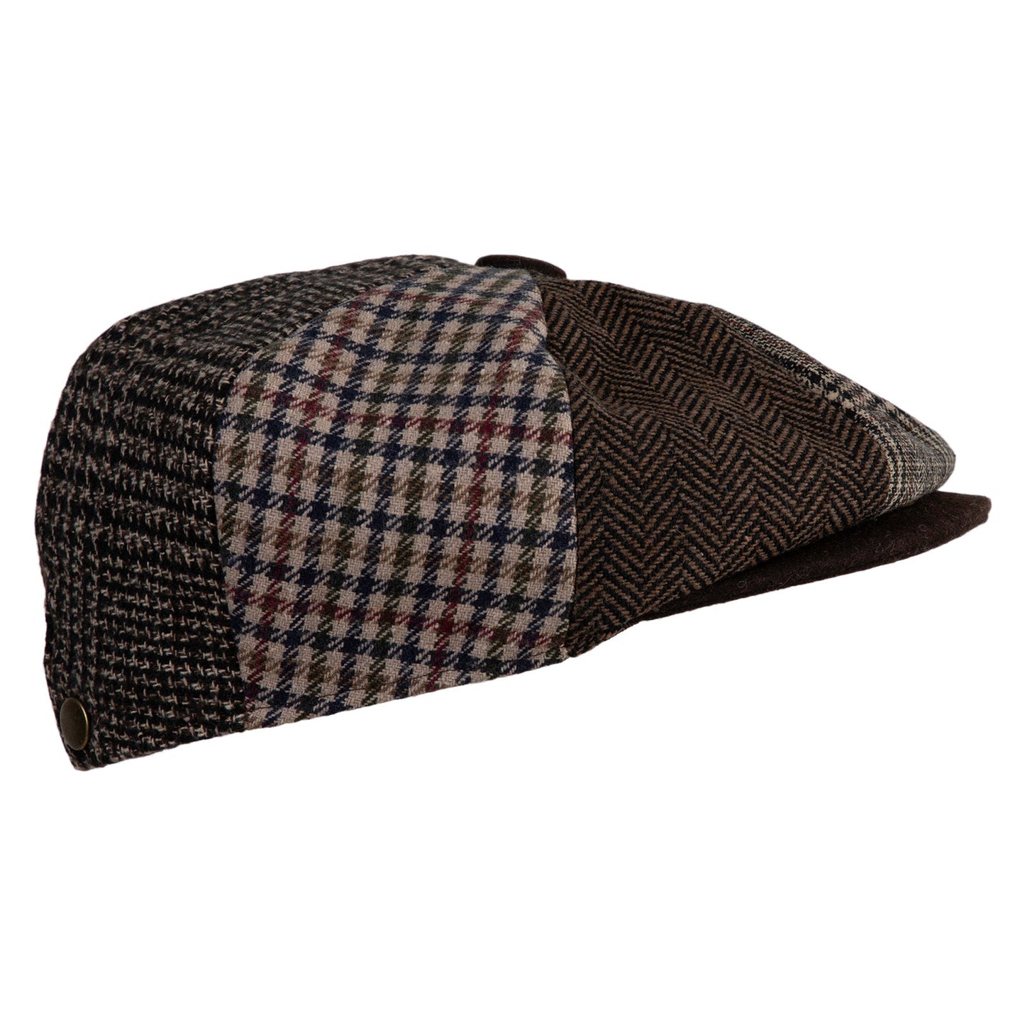 Men's Mix Patchwork Wool 8 Panel Newsboy