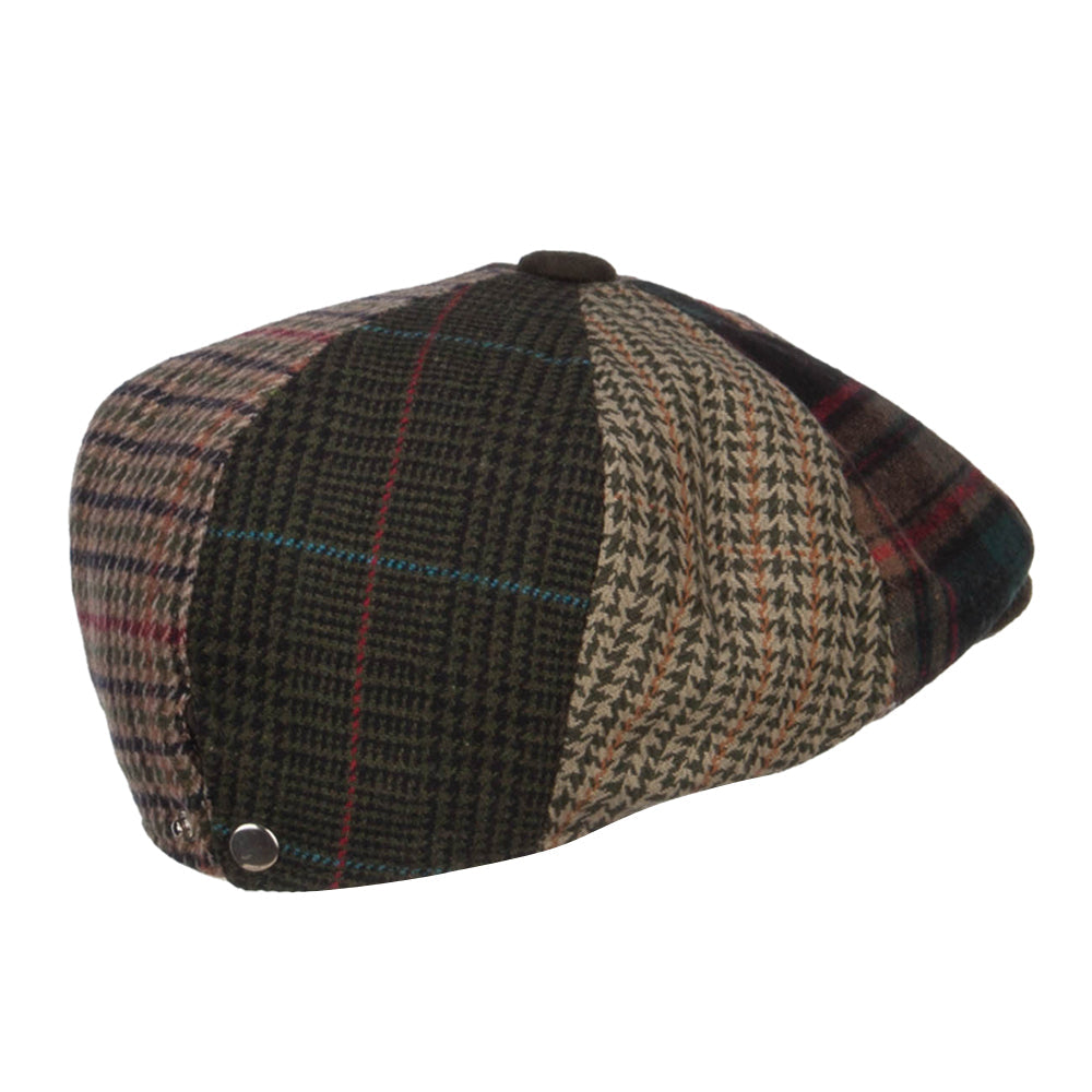 Men's Mix Patchwork Wool 8 Panel Newsboy