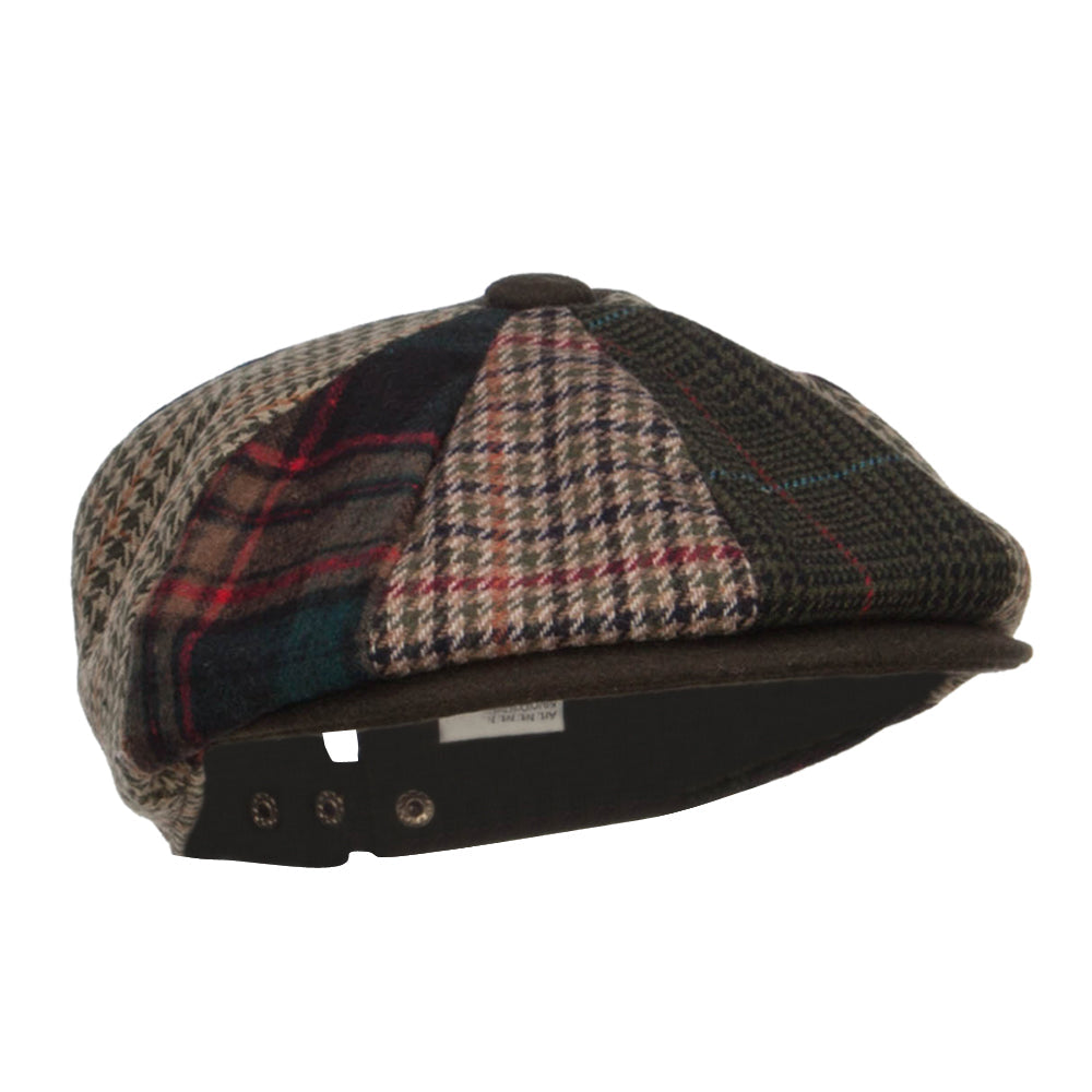 Men's Mix Patchwork Wool 8 Panel Newsboy