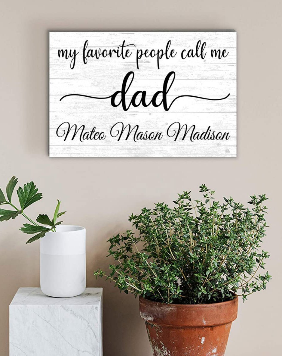 Personalized Dad Gift – “My Favorite People Call Me Dad” Wood Sign with Kids’ Names | Father’s Day or Birthday Keepsake