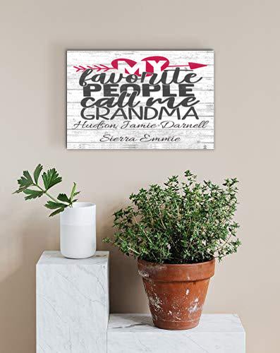 My Favorite People Call Me Grandma Sign with Grandkid's Names
