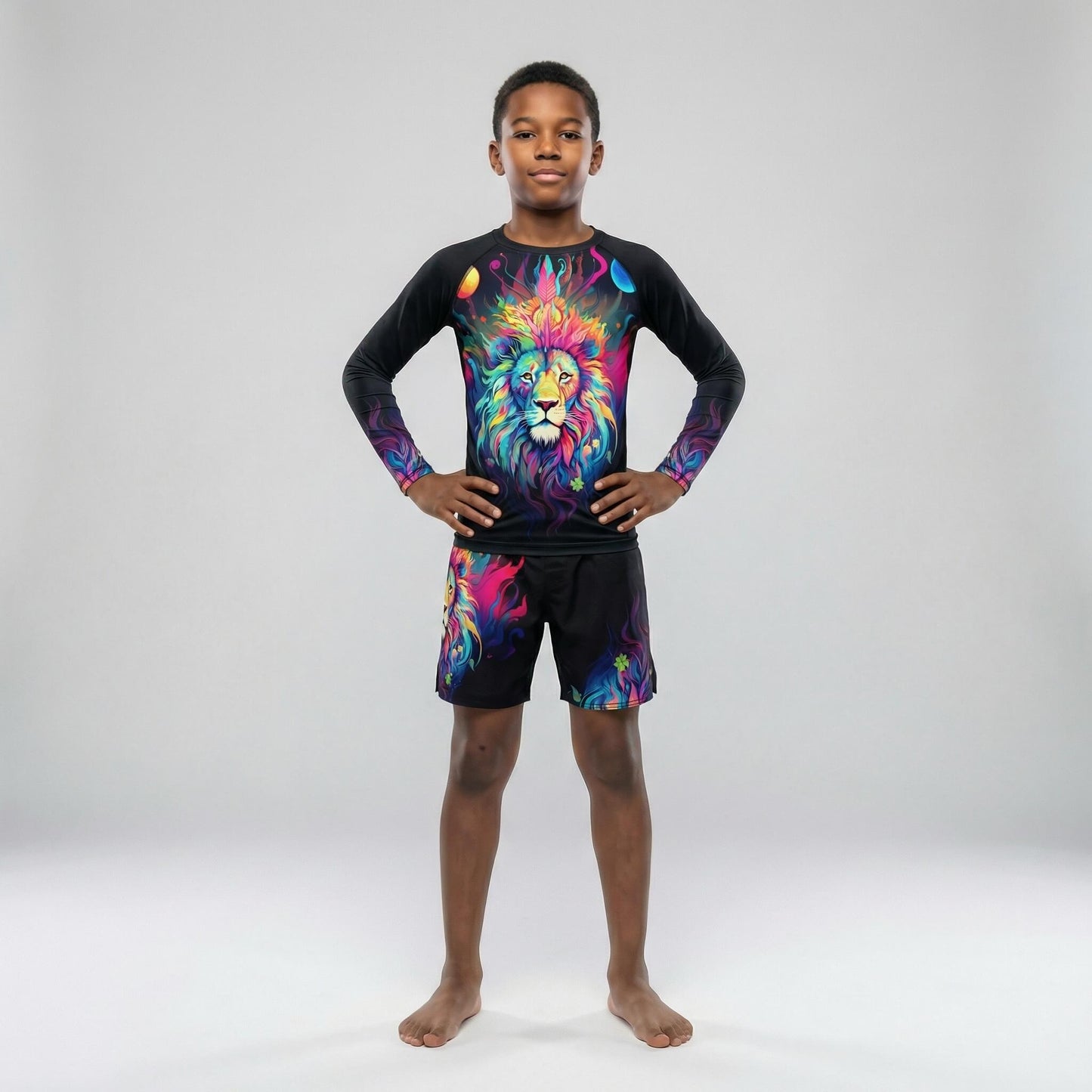 MYSTICAL LION KIDS FIGHT SHORTS