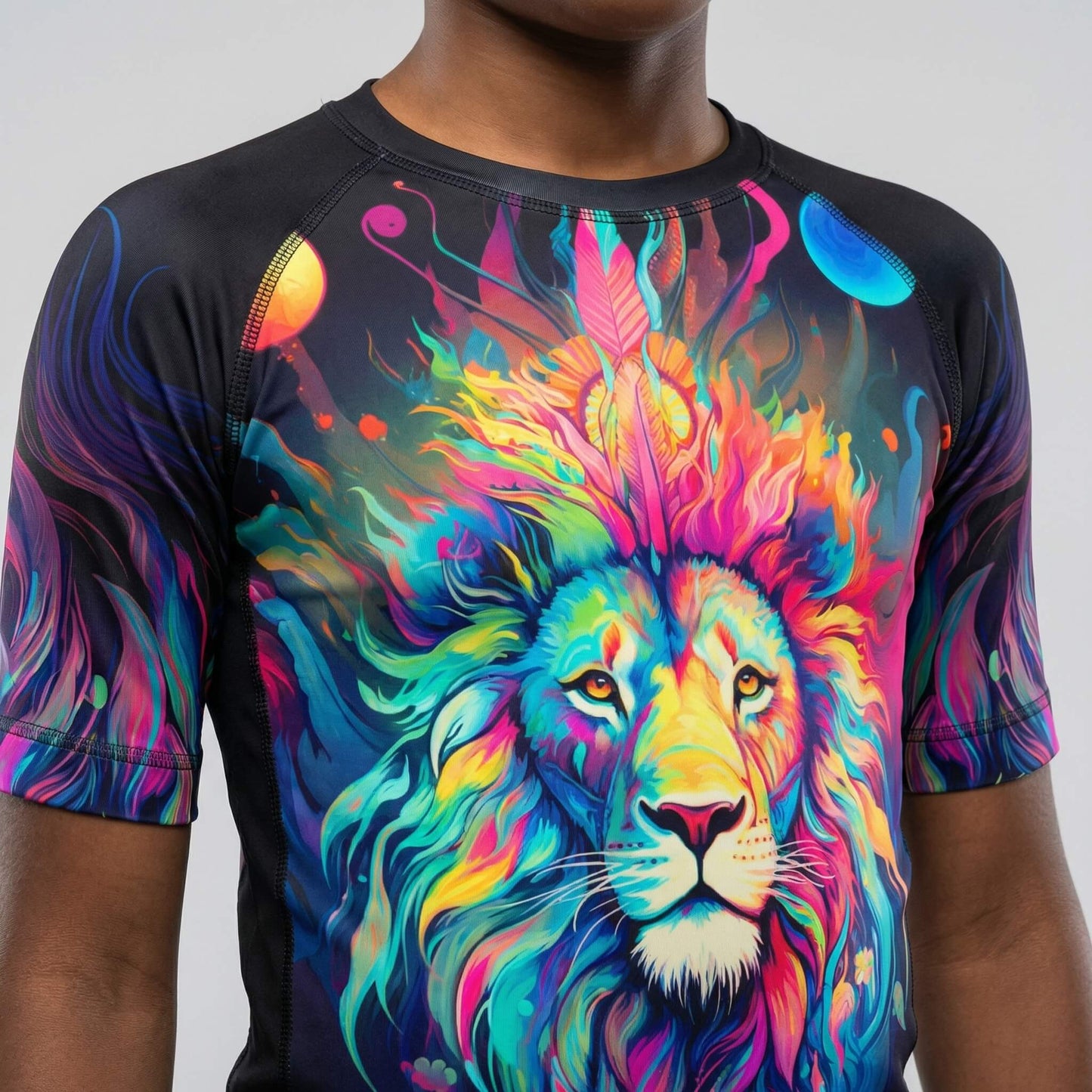 MYSTICAL LION KIDS SHORT SLEEVE RASH GUARD