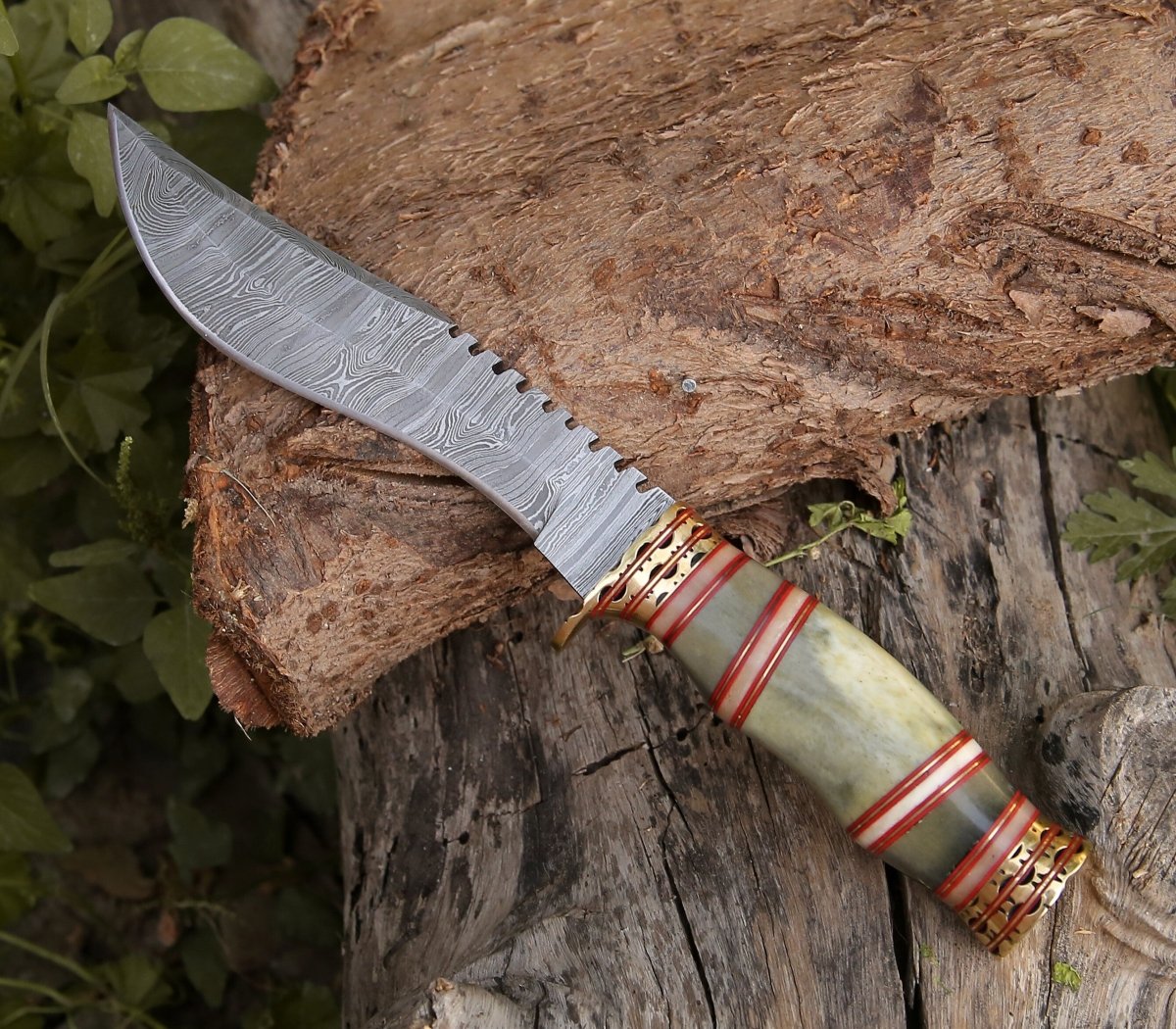 Mythic Kukri Knife with Bone & Brass Handle