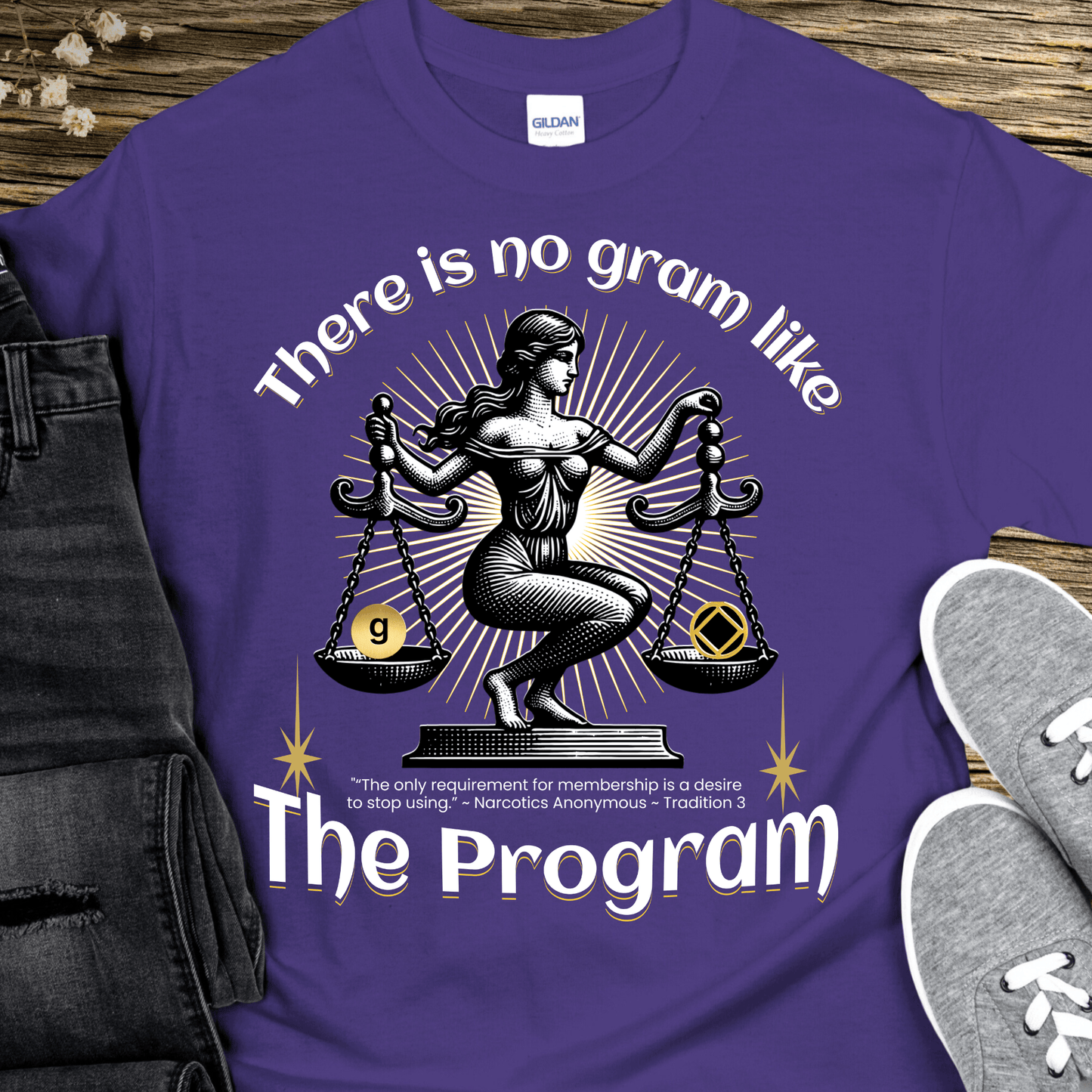 NA Recovery T-Shirt | Inspiring Sobriety |  There's No Gram Like The Program