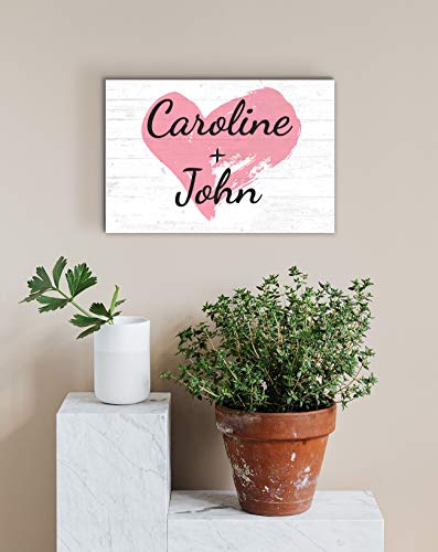 Names Personalized Anniversary or Wedding Gift Custom for Girlfriend, Boyfriend, Wife, or Husband Solid Wood Sign -