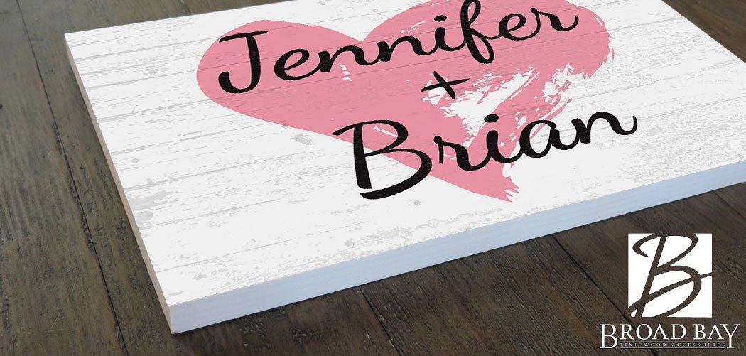 Names Personalized Anniversary or Wedding Gift Custom for Girlfriend, Boyfriend, Wife, or Husband Solid Wood Sign -