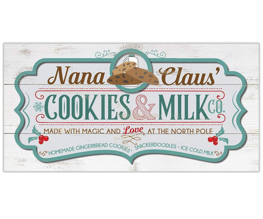 Nana Claus' Cookies & Milk Co - Canvas