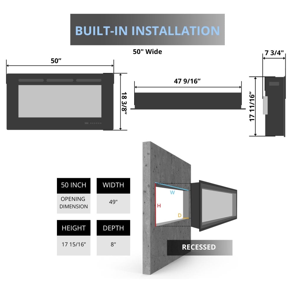 Napoleon CLEARion Elite Electric Fireplace with Trim Kit for 2x4 Wall Installation