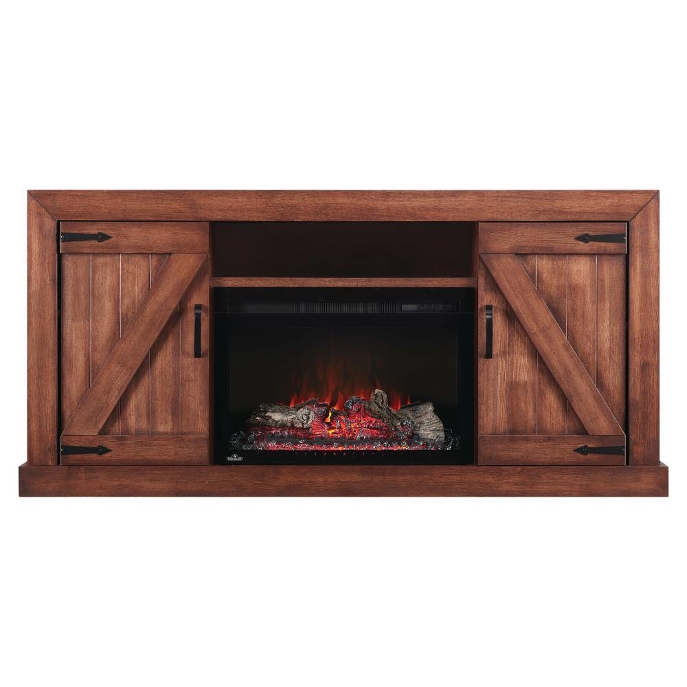 Napoleon Lambert TV Stand with Electric Fireplace for 72-Inch TV's - Rustic Wood (NEFP27-0519RW)