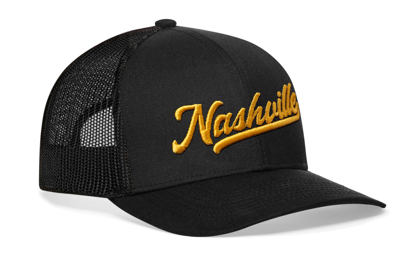 Nashville Gold Script Trucker Hat  |  Tennessee Snapback