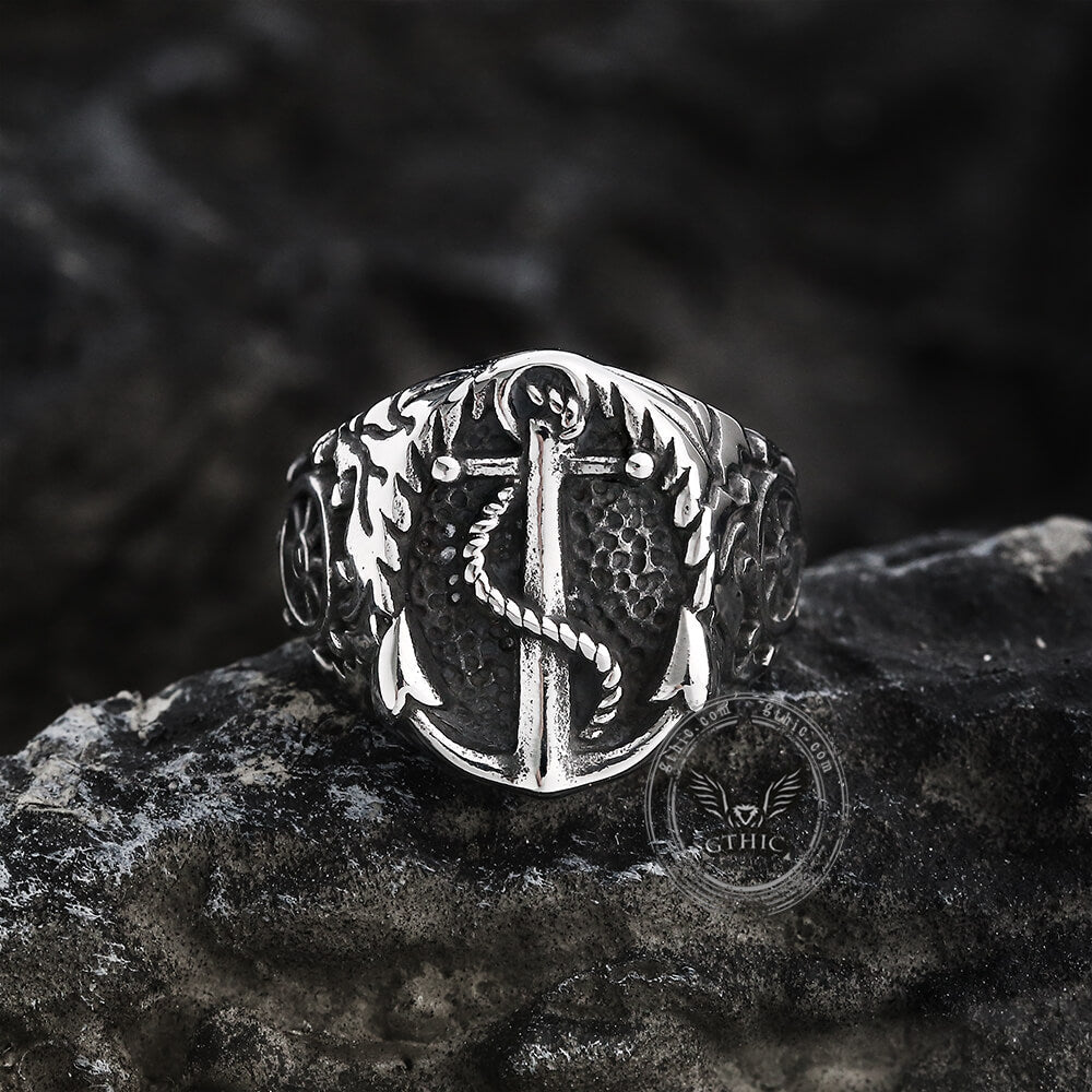 Nautical Anchor Stainless Steel Ring