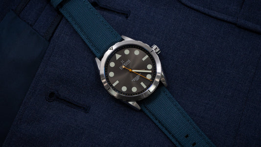 Navy Blue Sailcloth Quick Release Watch Band