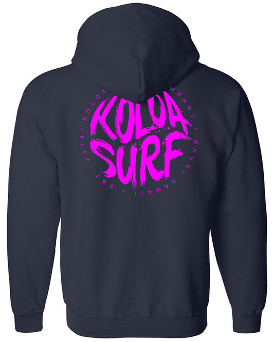 Koloa Brush Logo Tall Zip Hoodie