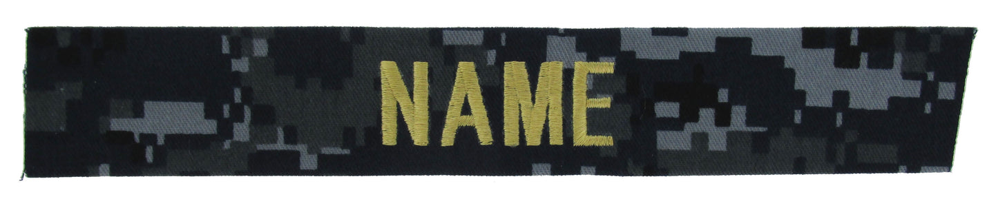 U.S. Navy Blue Camo NWU I Name Tapes