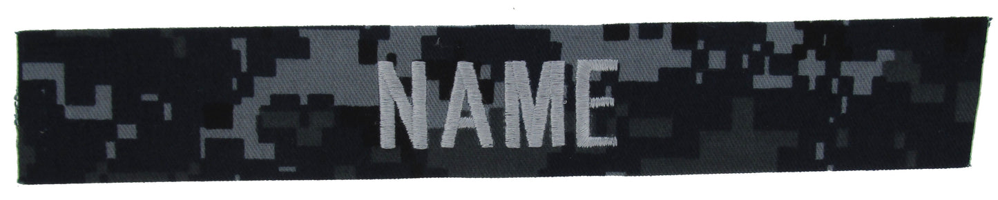 U.S. Navy Blue Camo NWU I Name Tapes