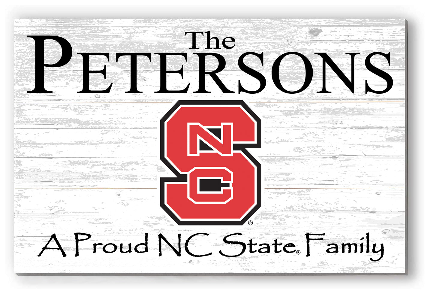 NC State Family Name Sign – Personalized NC State University Wall Art