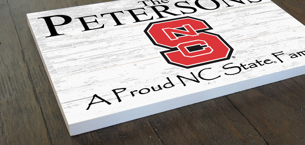 NC State Family Name Sign – Personalized NC State University Wall Art
