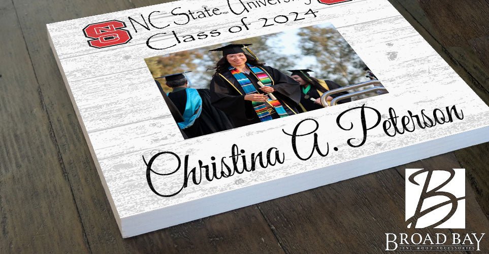 NC State Personalized Graduation Picture Frame Plaque – Upload Your Photo, Name & Class Year – 10.5"x10.5"