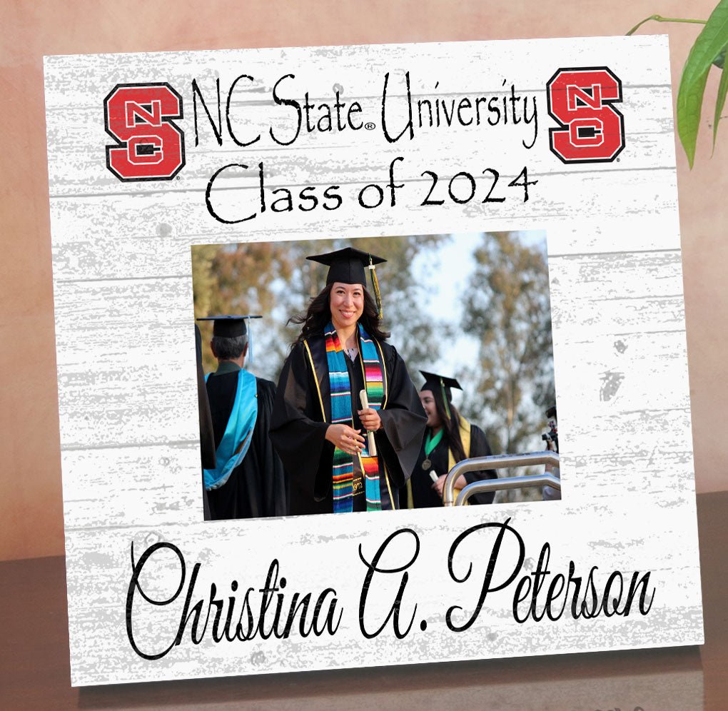 NC State Personalized Graduation Picture Frame Plaque – Upload Your Photo, Name & Class Year – 10.5"x10.5"