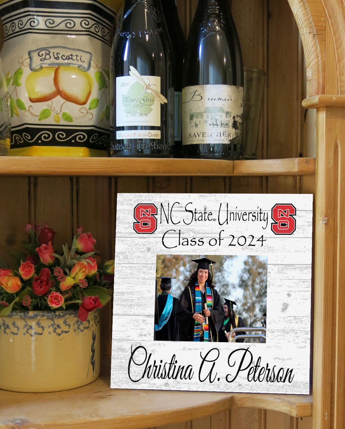 NC State Personalized Graduation Picture Frame Plaque – Upload Your Photo, Name & Class Year – 10.5"x10.5"