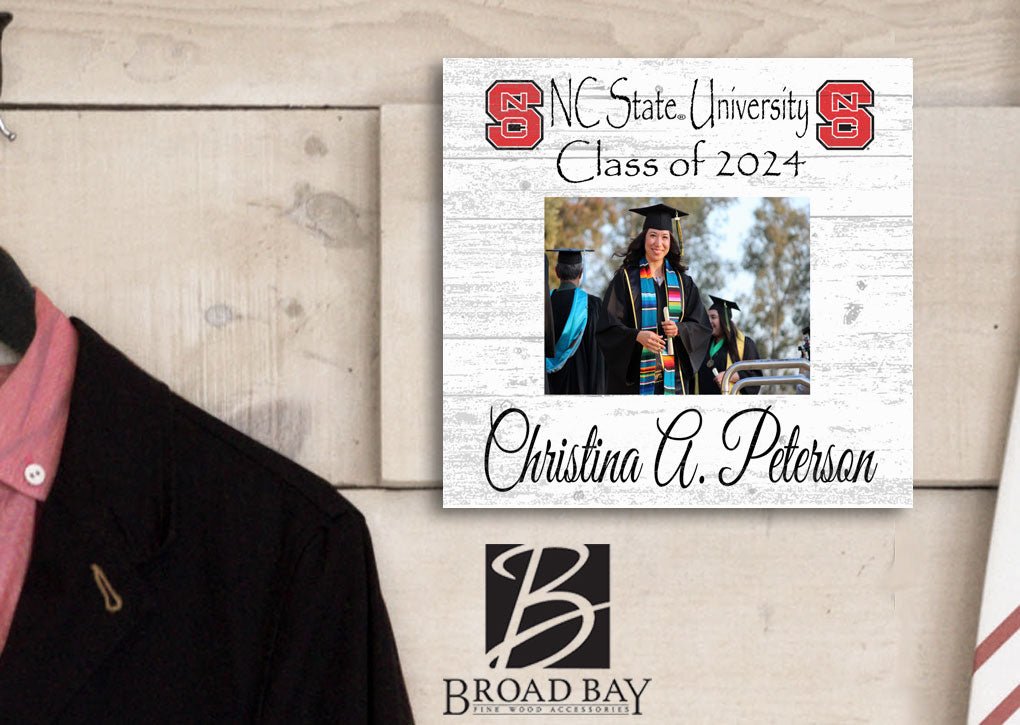 NC State Personalized Graduation Picture Frame Plaque – Upload Your Photo, Name & Class Year – 10.5"x10.5"